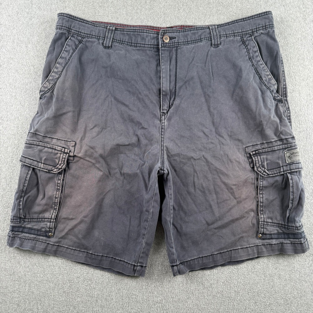 Unionbay Cargo Shorts Mens 42 Gray Cotton Stretch Casual Outdoor Utility Pockets